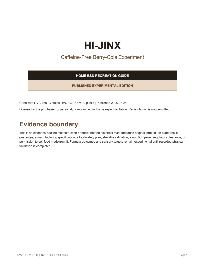 Published experimental edition cover for Hi-Jinx Home Recreation Recipe