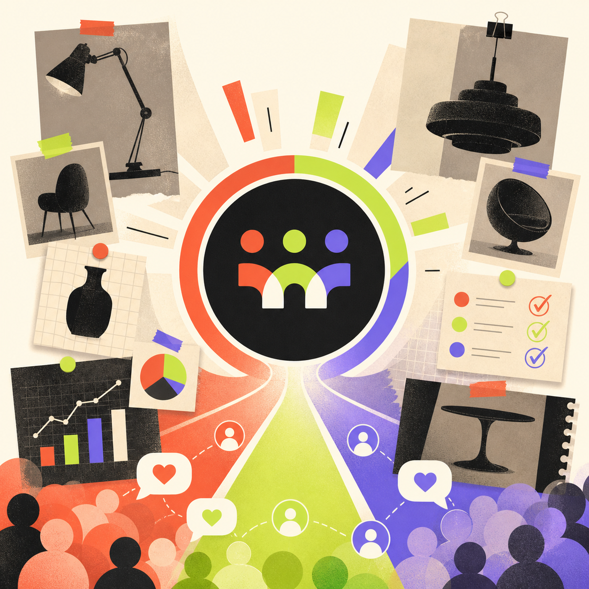 Abstract Rvvl Founding Club community and evidence-led revival illustration